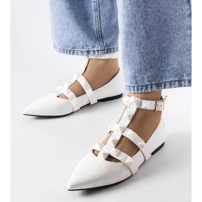 D/GMR Bailarinas blancas con espectacular cierre Blur blanco 1 D/GMR Bailarinas blancas con espectacular cierre Blur blanco 1