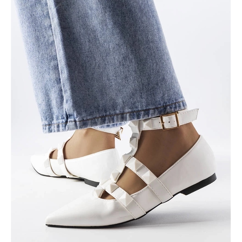 D/GMR Bailarinas blancas con espectacular cierre Blur blanco 2