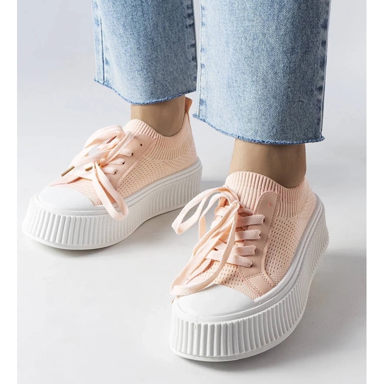 D/GMR Deportivas de tejido rosa sobre plataforma Mallus 1