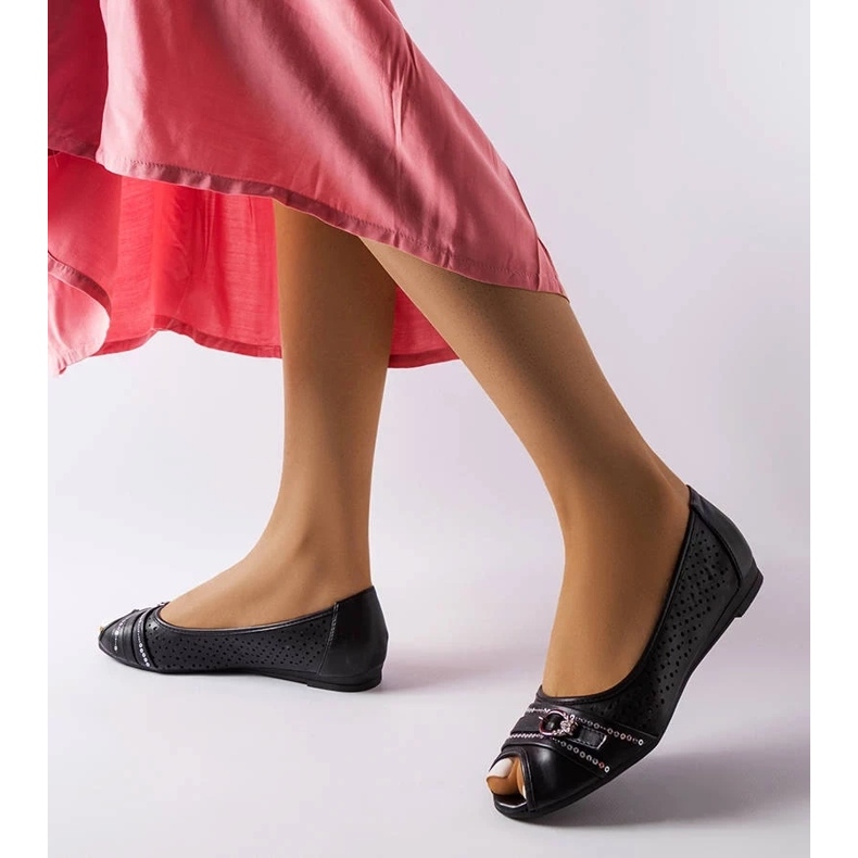 D/GMR Bailarinas negras caladas con pedrería de Creek 1