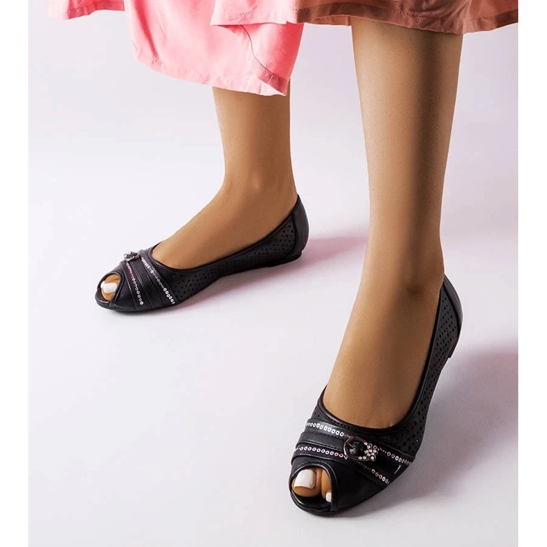 D/GMR Bailarinas negras caladas con pedrería de Creek 2