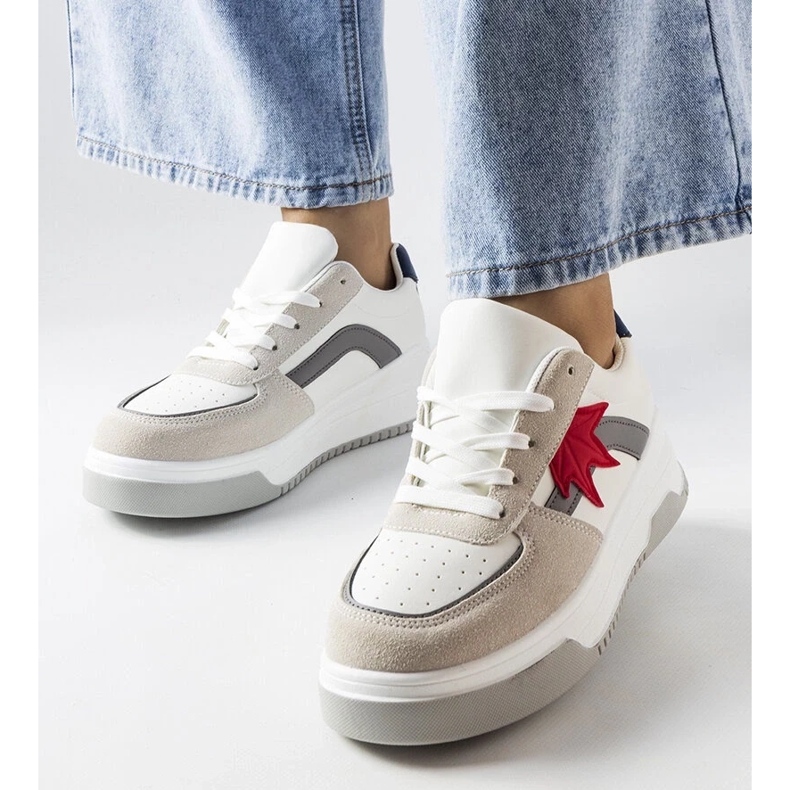 D/GMR Zapatillas blancas con inserto de ante ecológico de Kollins blanco 1