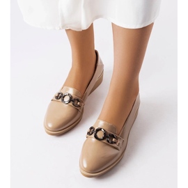 D/GMR Mocasines con cuña lacados en beige de Erin 3