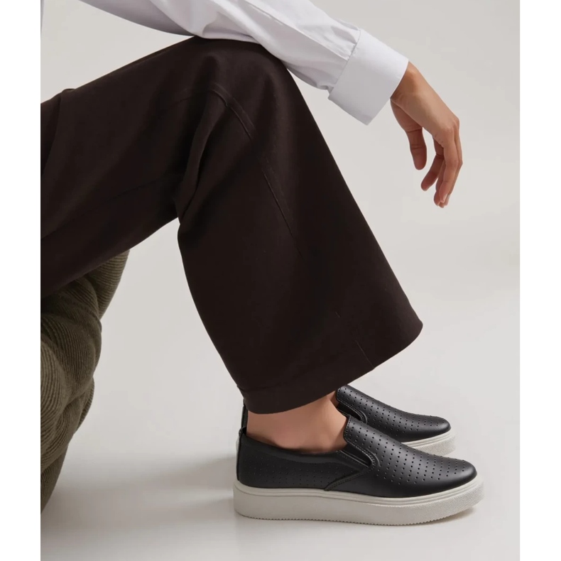 Towns Zapatillas slip-on negras caladas negro 2 Towns Zapatillas slip-on negras caladas negro 2