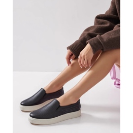 Towns Zapatillas slip-on negras caladas negro 4
