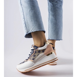 D/GMR Zapatillas con cuña Rouxi blancas y rosas blanco 3