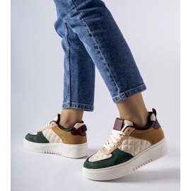 D/GMR Zapatillas beige y verdes con plataforma Celso. 3