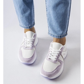 D/GMR Zapatillas deportivas blancas y moradas de Tornano blanco 1 D/GMR Zapatillas deportivas blancas y moradas de Tornano blanco 1