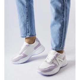 D/GMR Zapatillas deportivas blancas y moradas de Tornano blanco 2