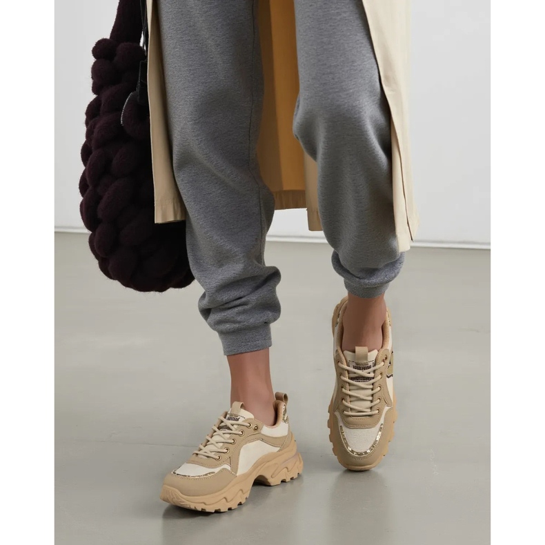 Zapatillas de deporte femeninas solara khaki beige 1