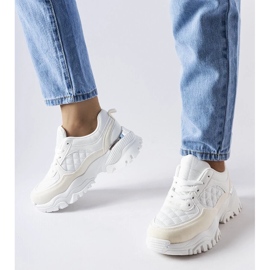 D/GMR Zapatillas blancas con aplicación plateada de Esquibel. blanco 2