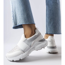 D/GMR Zapatillas blancas con pedrería de Algiso blanco 3
