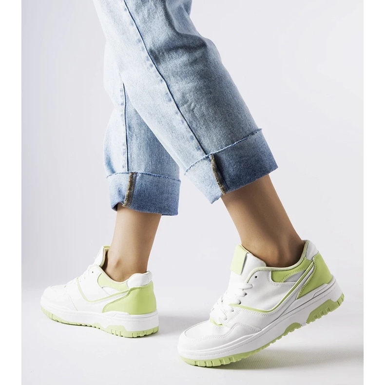 D/GMR Zapatillas Barrette blancas y verdes. blanco 2