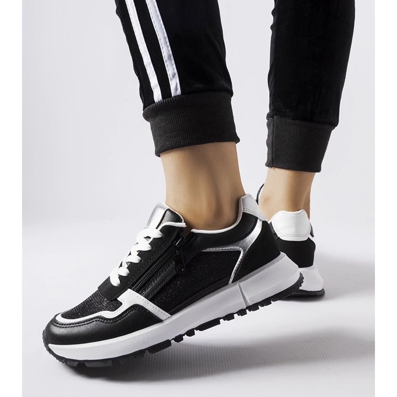 D/GMR Zapatillas Camuzzoni decorativas negras negro 2