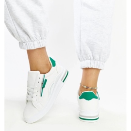 D/GMR Zapatillas blancas con inserciones verdes Anaunia blanco 5