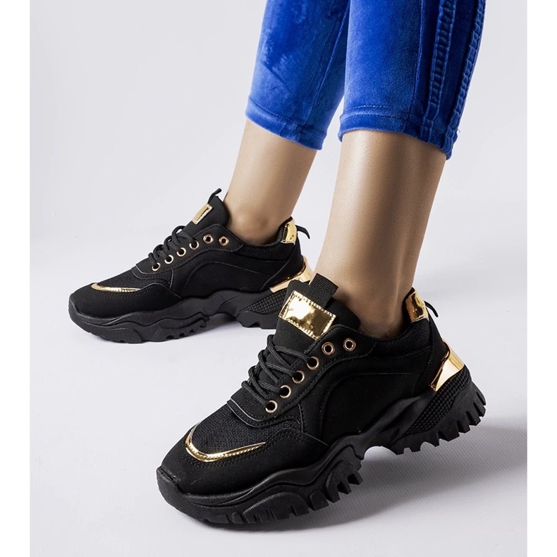 D/GMR Zapatillas negras con detalles dorados de Lodgeville. negro 2