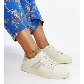 D/GMR Zapatillas Camilla de piel beige con cordones 1 D/GMR Zapatillas Camilla de piel beige con cordones 1