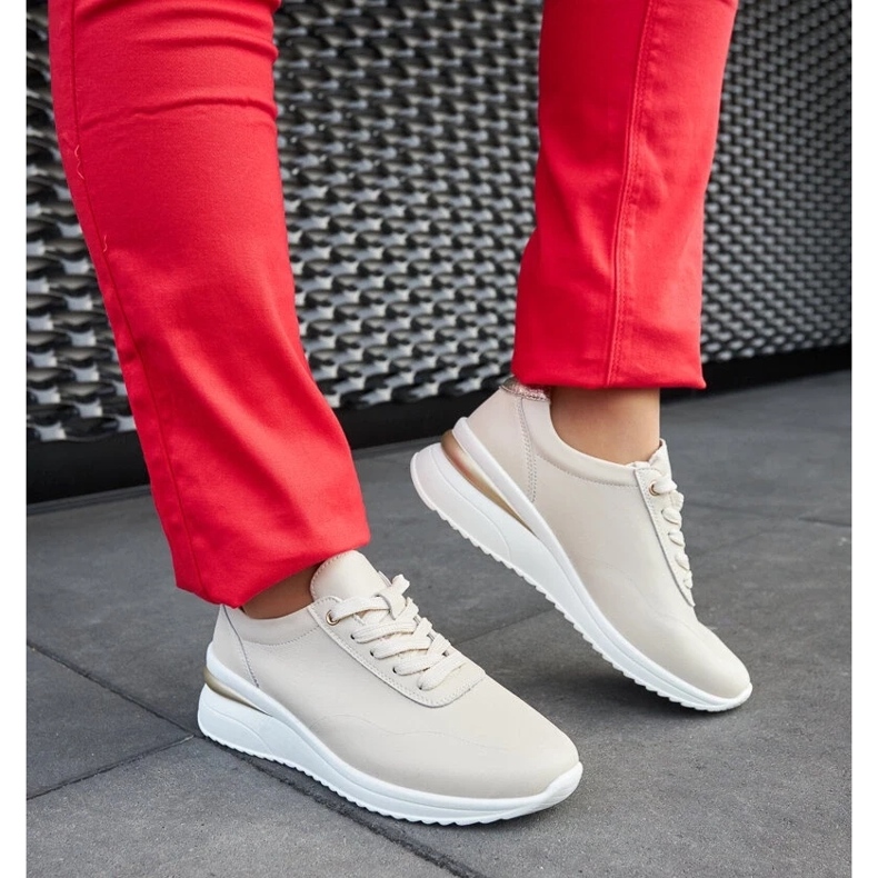 D/GMR Zapatillas con cuña de cuero beige de Federico 1