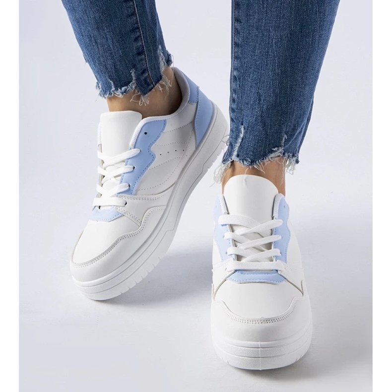 D/GMR Zapatillas blancas con detalles en azul de Fournie blanco 2