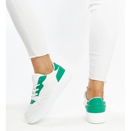 D/GMR Zapatillas blancas con detalle Fournie verde. blanco 3
