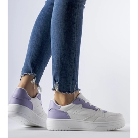 D/GMR Zapatillas blancas con detalles Fournie morados. blanco 2