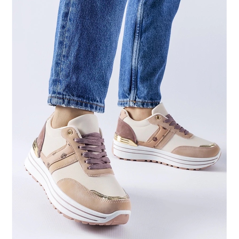 D/GMR Zapatos con plataforma Provinciale rosa y beige rosado 2