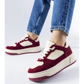 D/GMR Zapatillas con plataforma Pomona burdeos y blanca rojo 3