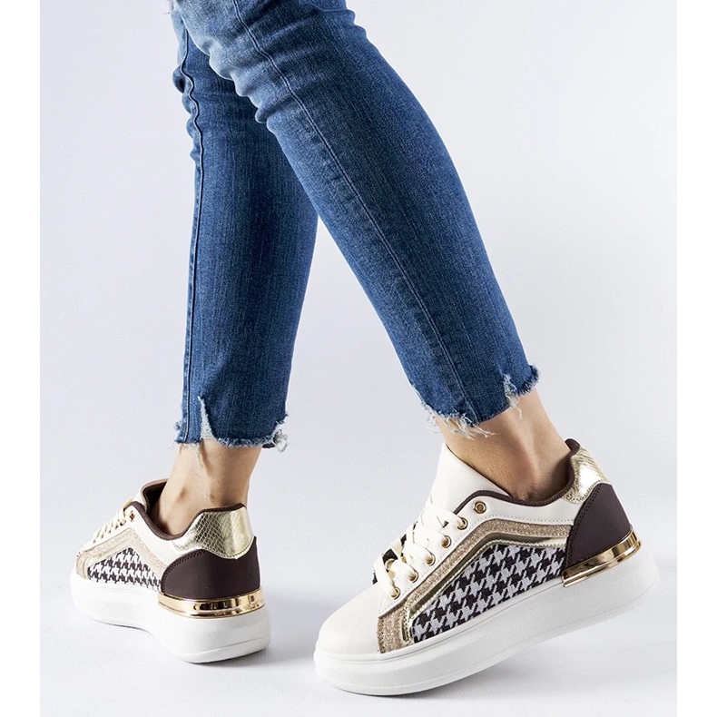 D/GMR Zapatillas Briercliff con purpurina marrón y beige 2