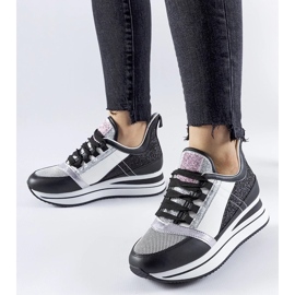 D/GMR Zapatillas negras con purpurina en la plataforma Marce. negro 1