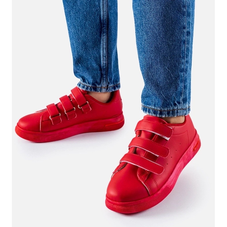 D/GMR Zapatillas rojas con cierre de velcro de Paré rojo 2 D/GMR Zapatillas rojas con cierre de velcro de Paré rojo 2