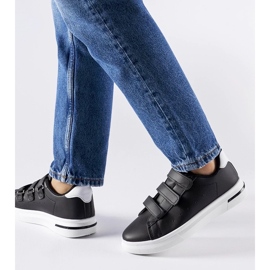 D/GMR Zapatillas negras sujetas con velcro paré - suela blanca negro 3