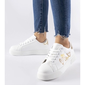 D/GMR Zapatillas blancas y doradas en la plataforma Montclair blanco 2