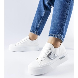 D/GMR Zapatillas Lawton con plataforma blancas y plateadas blanco 3