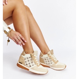 D/GMR Zapatillas cuña Knoxville beige 2