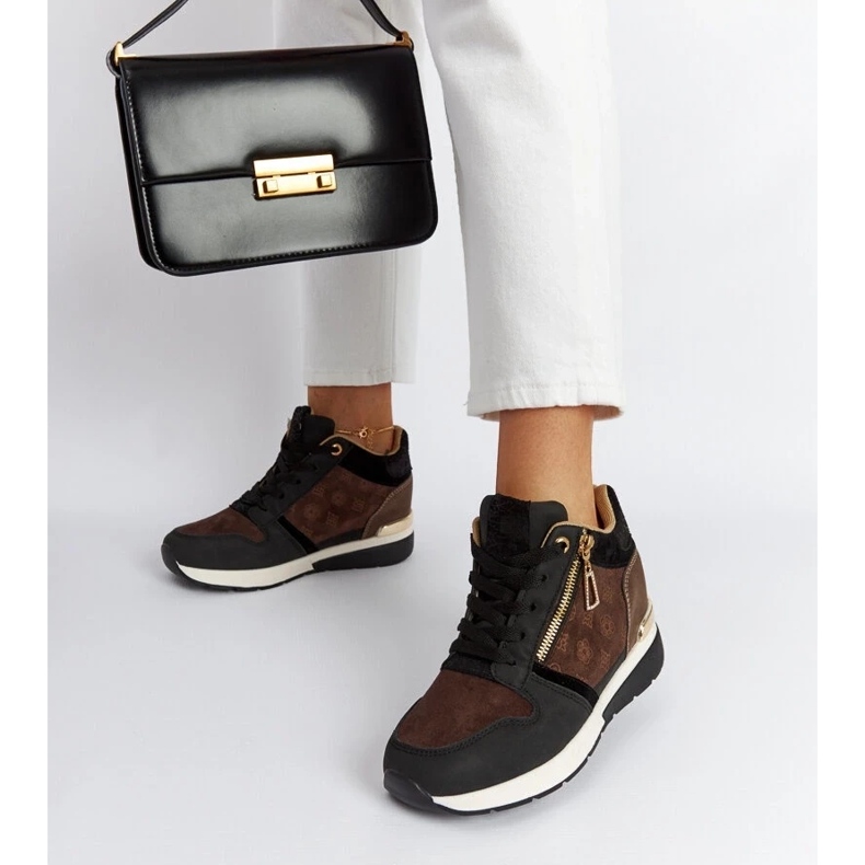 D/GMR Zapatillas Knoxville negras con cuña negro 2