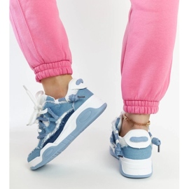 D/GMR Zapatillas azules con inserciones de tejido Melilot. blanco 4