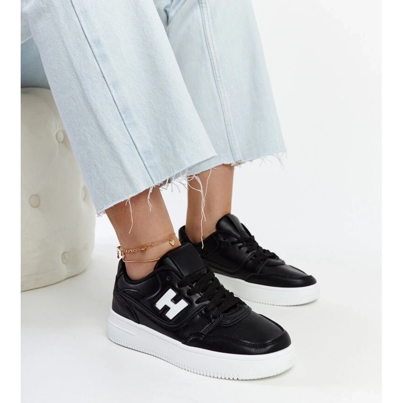 D/GMR Zapatillas negras sobre plataforma Mentha blanca. negro 2