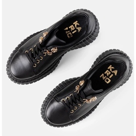 D/GMR Zapatillas de deporte de cuero negro en la plataforma Karino 2