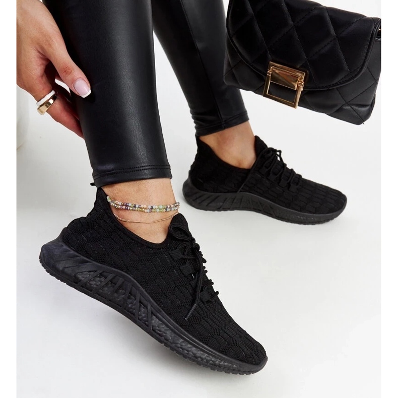 D/GMR Zapatillas Milena de tela negra. negro 2