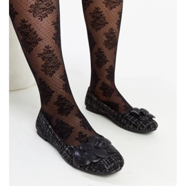 D/GMR Bailarinas negras con flor decorativa de Mateja negro 3