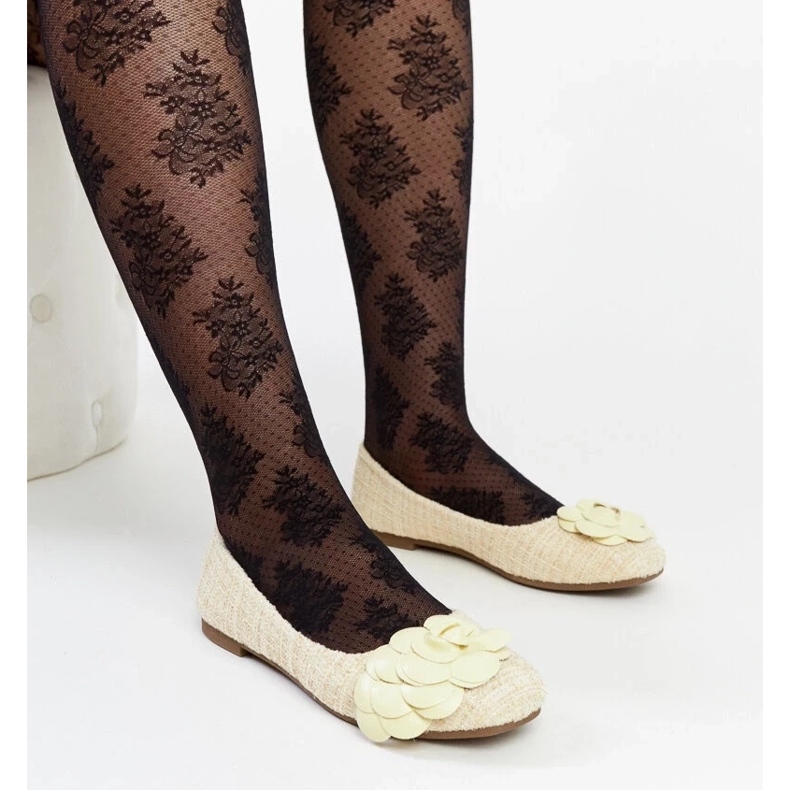 D/GMR Bailarinas amarillas con flor decorativa de Mateja amarillo 1