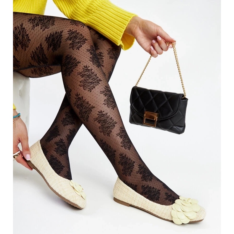 D/GMR Bailarinas amarillas con flor decorativa de Mateja amarillo 2