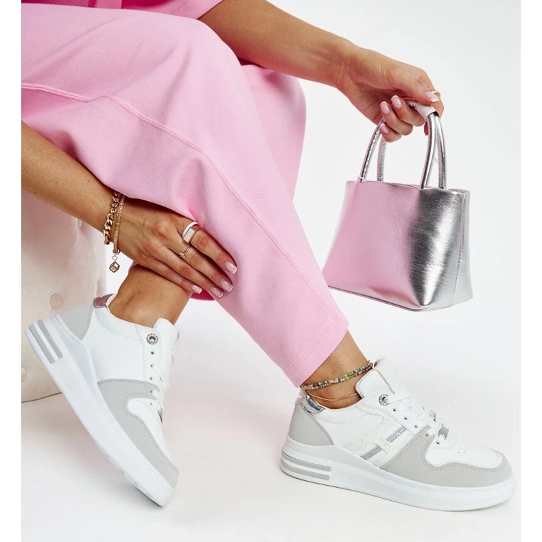 D/GMR Zapatillas blancas y grises con plataforma Negisti. blanco 2