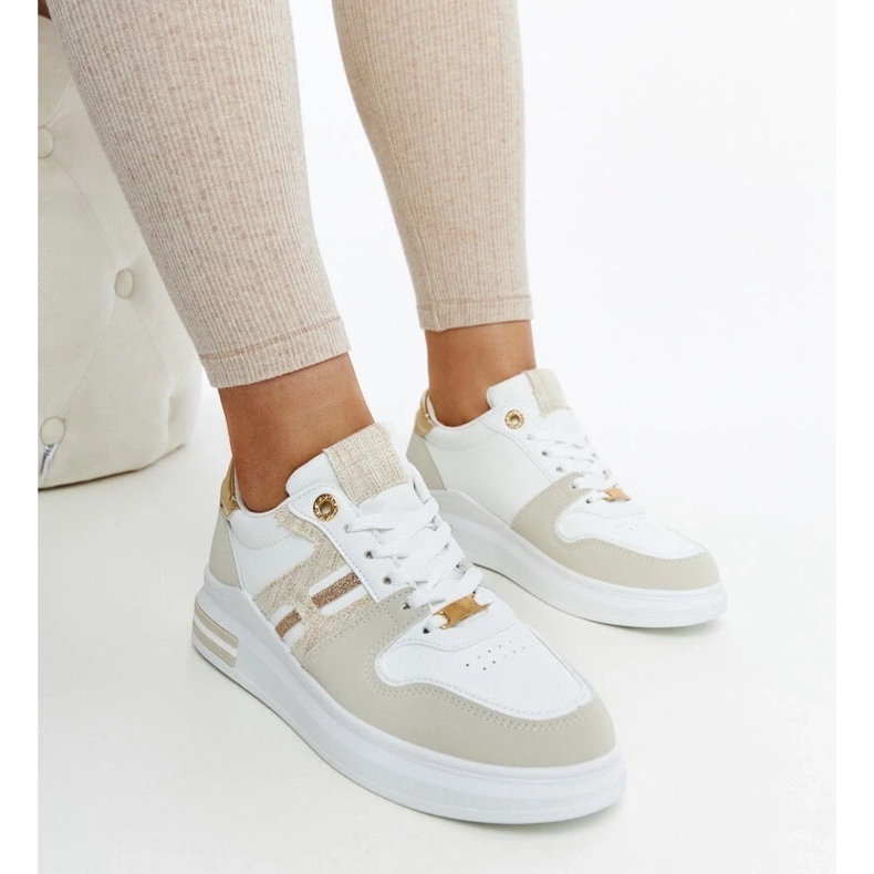 D/GMR Zapatillas blancas y beige con plataforma Negisti. blanco 1