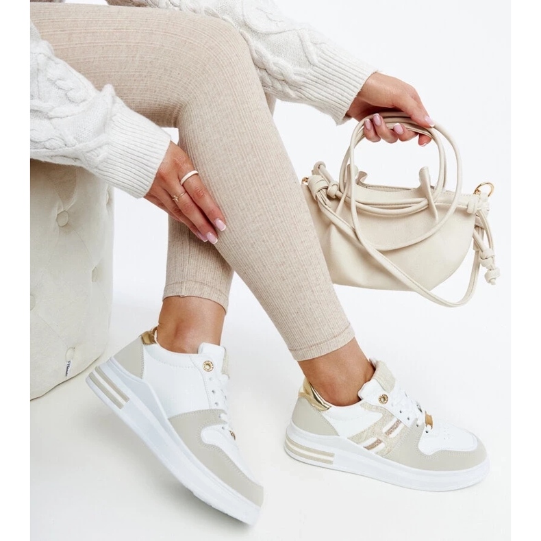 D/GMR Zapatillas blancas y beige con plataforma Negisti. blanco 2