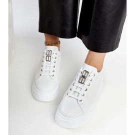 D/GMR Zapatillas Karino de piel blanca. blanco 4