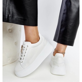D/GMR Zapatillas Karino de piel blanca. blanco 5