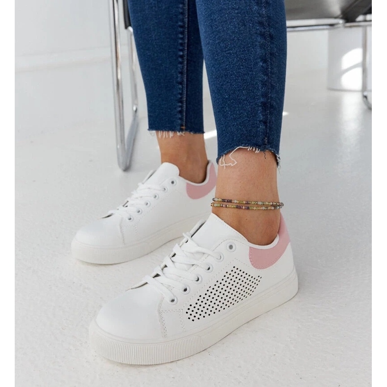 D/GMR Zapatillas de madriguera blanca y rosa blanco 2