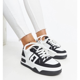 D/GMR Zapatillas Galit en blanco y negro con suela gruesa. 3