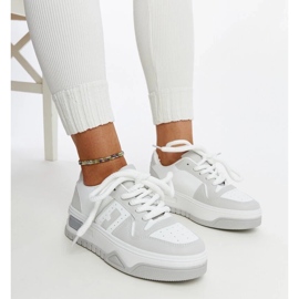 D/GMR Zapatillas Galit blancas y grises con suela gruesa. blanco 1